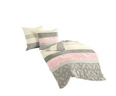 Bierbaum Bettwäsche 4972, Fein-Biber, Made in Germany, rosa 06, 135x200 + 80x80 cm