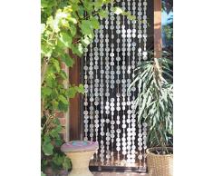 Guru-Shop Exotischer Muschelvorhang aus Capiz, Windspiel, Raumteiler, Türvorhang, Wanddeko - 80x200cm, Weiß, 200x80x2 cm, Dekovorhänge