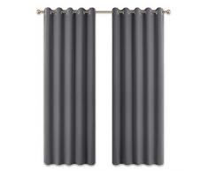 PONY DANCE Vorhänge Blickdicht Ösenschal - (2er Set H 228 x B 167 cm) Thermo Gardinen Wohnzimmer Blickdichter Vorhang Wärmeisolierend Gardine Blickdicht, Grau