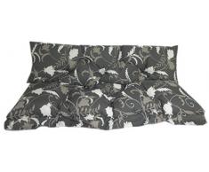 Hollywoodschaukel Comfort Schaukelauflage Kissen 3 Sitzer Blumen grau Weiss