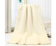 SUCES Tagesdecken Felldecke Imitat Pelz Kuscheldecken Sofadecke für Betten Stühle Tagesdecke mit Fleece auf der Rückseite und Lagerung Tasche 50 x 70 cms (White)