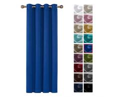 Deconovo Verdunkelungsgardinen mit Ösen Vorhang Blickdicht Ösenvorhang Blickdicht 180x140 cm Königsblau