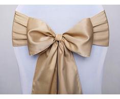 10 x SATINSCHLEIFE STUHLSCHLEIFE SCHLEIFE FARBEN HOCHZEIT STUHLHUSSEN HUSSEN, Farbe:Gold