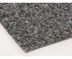 Nadelfilz Teppichboden Meterware MERLIN Schwer Entflammbar - Grau, 2,00m x 1,00m, Bodenbelag Auslegware Meterware, Antistatischer, Strapazierfähiger, Nadelvlies Büro Messe Teppichboden