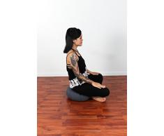 Leewadee Meditationskissen Yogakissen Zafu - 40x20cm - mit Dehnfalten (grau)
