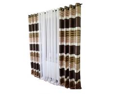 FK-Lampem Blickdicht Ösenvorhang Ösenschal Schal Dekoschal für Fenster Dekorative Gardine viele Farben Streifen 2er Set Vorhänge mit Ösen 145x250 cm GP2 (P3)