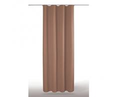 Dekoschal Gardine blickdicht Universalband Kräuselband Microsatin, Auswahl: hellbraun - nougat 140x245cm