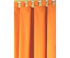 Gardinen Vorhang BLICKDICHT , moderner Schlaufenschal mit Kräuselband, Farbe ORANGE HxB 175 x 140 cm, Microfaser