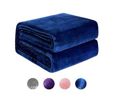 NEWSHONE Kuscheldecke XXL Marineblau Flauschige Fleecedecke Decke kleine Wohndecke, Leichte warme Sofadecken 220 x 240cm, 260gsm kuscheldecke für Bettcouch Alle Jahreszeiten Mikrofaserdecke