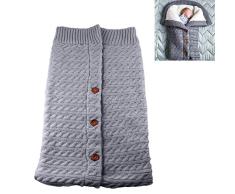ToMoYi Unisex Baby Schlafsack, Bag Schlafsack Winter-Abnehmbare Ärmel Baby Kids Kleinkind Dicke Strick Weiche warme Fleece Decke Swaddle Schlafsack Schlafsack Kinderwagen für Babys 0-18 Monate