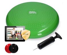 Jung & Durstig Original Balance Pad | Gleichgewichtskissen inkl Luftpumpe | Balancekissen | Sitzkissen zur Stabilisierung des Körpers | Luftkissen für Büro Fitness und Yoga