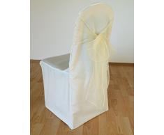 Stuhlhusse mit SCHLEIFE creme PREMIUM MATT Schwingstuhl schwere GASTROQUALITÄT