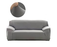 Cornasee Elastischer Sofabezug 3 Sitzer, Sofa-Überwürfe Sofahusse Couchhusse Spannbezug für Sofa mit Armlehne,Grau