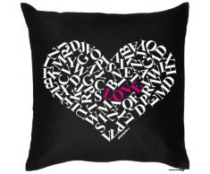 Lustiges Geschenk Sprüche Kissen : Love / Love Herz Motiv - Kissen mit Füllung