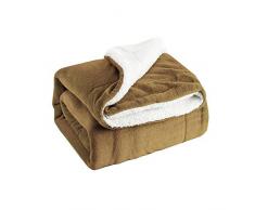 SUPERLOVE Kuscheldecke-Felldecke Kaschmirdecke Herbst Winter Verdickt Doppelschicht Flanell Wolldecke (PVC Kordelzugbeutel)
