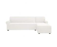subrtex Sofabezug L Form Stretch Sofahusse Ecksofa Elastisch Antirutsch Eckcouch überwurf Weich Stoff Abwaschbar (Rechts 2 Sitzer, Creme)