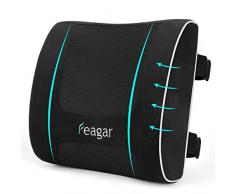 Feagar Rücken-Kissen Auto, Lendenkissen für bürostuhl & Sofa, Memory Foam rückenstütze, Schwarz