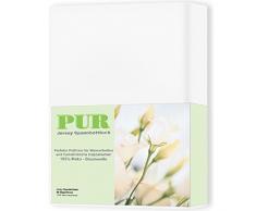 aqua-textil Pur Jersey Spannbettlaken 180x200-200x220 cm Schnee weiß Wasserbetten Boxspringbetten Mako Baumwolle