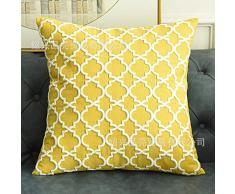 SHUIZAI Kissen SHUIZAI Amazon Explodierte, Gelbe Baumwolle, Gelbe Geometrie, Gestickte Couch, Matratze, Amerikanisches Sitzkissen, Gestickte Kissen. 50 * 50cm
