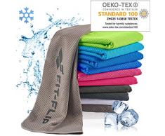 Fit-Flip Kühlendes Handtuch 100x30cm, Mikrofaser Sporthandtuch kühlend, Kühltuch, Cooling Towel, Mikrofaser Handtuch – Farbe: grau, Größe: 100x30cm