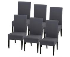 ChicSoleil Stuhlhussen Stuhlbezüge Stretch Esszimmer Sitz Stuhl Abdeckungen Elastische einfarbig modern Stuhlabdeckung für Hotel Esszimmerstuhl Dekoration 1/2/4/6er Set