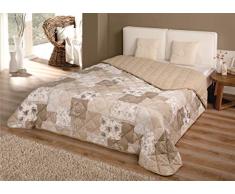 MB Warenhandel24 Tagesdecke XXL Allzweckdecke ca. 220x240 Patchwork Landhaus Sofa Bettüberwurf (Champagner)