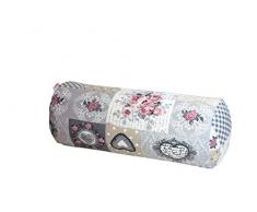 beties „Dorfkinder“ Nackenrollen Bezug ca. 15x40 cm in großer Sortiments- und Größenauswahl - Shabby Chic für den perfekten Landhaus Style Farbe (Silber-Mauve)