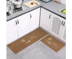 Z D Cheng Bodenteppich, Küchenteppich, abwaschbar, 2 Stück Gummi, nicht rutschfest, matt, geeignet für Kitchen, Bathroom und Wohnzimmer, Gelb - 1., 50*80+50*160
