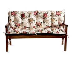 Bankauflage Für Hollywoodschaukel Bankkissen Set Sitzkissen Rückenlehne L (160x60x50, Blumen)