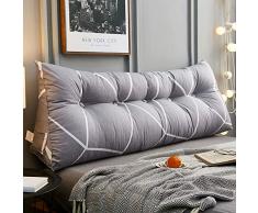HGDR Triangular Wedge Bedside Cushions Bett-Rückenkissen Großes Kopfteil Rückenstützkissen Lesekissen für die Lendenwirbelsäule mit abnehmbarem Baumwollbezug,B-80 * 20 * 50 cm