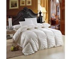 LMXJB Hotel Gewidmet Weich 100% Satin Seide Streifen Bettdecke 98% WeißE GäNsedaunen FüLlen Mit 120S Jacquard Baumwollgewebe Bettbezug Single KöNig KöNigin Warm TröSter Werfen,queen/200x230cm