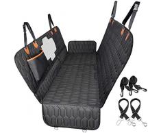 OMORC 4-in-1 Autoschondecke Hund Rücksitz Hundedecke Auto Rückbank mit 2 Seitenschut, Kratzfeste, wasserdichte, rutschfeste Cabrio-Hängematte mit Seitenschutz aus Mesh-Fenster