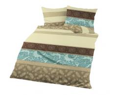 Bierbaum Bettwäsche 4972, Fein-Biber, Made in Germany, café 02, 200x200 + 2x 80x80 cm, für das Doppelbett