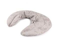 Nackenhörnchen mit Stehkragen, Körnerkissen. Nackenkissen Wärmekissen - Nacken-Heizkissen für Mikrowelle und Backofen (Farbe: shabby-chic grau-beige, Weizenkornkissen)