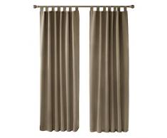 Deconovo Verdunkelungsvorhang Schlaufen Gardinen Blickdicht Vorhang Blickdicht Schlaufen 242x132 cm Taupe 2er Set