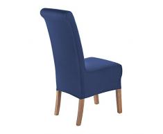 SCHEFFLER-Home Stretch Stuhlhusse Lena | 2er Set elastische Stuhlabdeckungen | Stuhlhussen Schwingstühle | Spannbezug mit Gummiband | Elegante Stuhlbezüge