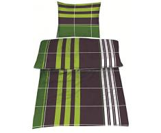 4-Teilig Hochwertige Biber Bettwäsche anthrazit/grau 100% Baumwolle mit Reißverschluss 2x135x200 + 2x80x80 cm