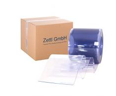 PVC-Streifen Rollenware, 2x200 mm, 50 m, transparent / durchsichtig, zur Verwendung als Streifenvorhang, Lamellenvorhang oder Industrievorhang. Wetterfest und witterungsbeständig, Weich-PVC Meterware auf Rolle.