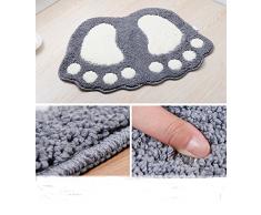 Jian Ya Cute NA-Pad, weiche Mikrofaser-Badematte Teppich Anti-Skid Tür mit Motiv Bigfoot Fußabtreter Home Teppich Boden Matte saugfähig Teppich Küche Schlafzimmer-Teppich, grau, 48 x 67 cm