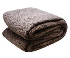 Close Up Henry´s Wohndecke - Hochwertige XXL Decke - flauschig weiches Fleece, Lammflor Plüsch (Dicke Ausführung), Sherpa Optik - warm - 150 x 200 cm - Braun/Taupe