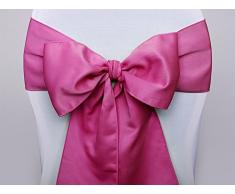 10 x SATINSCHLEIFE STUHLSCHLEIFE SCHLEIFE FARBEN HOCHZEIT STUHLHUSSEN HUSSEN, Farbe:Pink