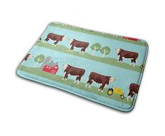 jonycm Eingangsteppich Kuhteppich Fußmatten für stark frequentierte Bereiche rutschfeste Gummiunterlage Fußmatte Eingang Indoor Outdoor 40X60cm