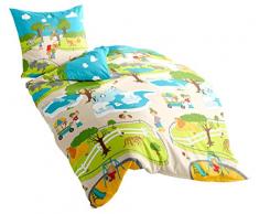 JACK by Bierbaum Kinder Biber Bettwäsche 2 TLG. 135x200cm Zoo Tiere Tierpark