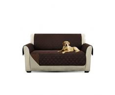 PETCUTE Luxus Gesteppte Stuhlabdeckung Sofabezug Anti-rutsch extra weich alle Größen Braun Zweisitzer