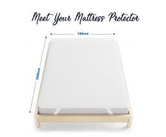 Dreamzie - Matratzenschoner 180 x 200 cm Wasserdicht - Wasserundurchlässige Matratzenauflage - Atmungsaktive Baumwolle Matratzenauflage - 15 Jahre Garantie