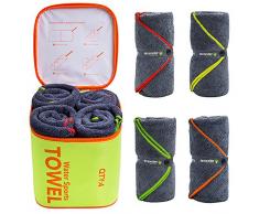 4Monster Mikrofaser-Handtuch 4er Set für Fitness und Sport - Sehr saugfähig, Größe 120 x 60cm
