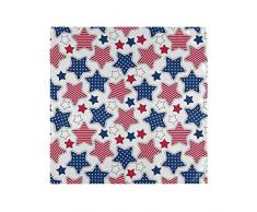 Kcldeci American Stars Stripes Stoffservietten 1 Stück Set blau rot Stern Tischservietten Küche Servietten Läufer für Bauernhaus Urlaub Party Hochzeit Hotel Home Decor, Polyester, Multi, 20x20inx6