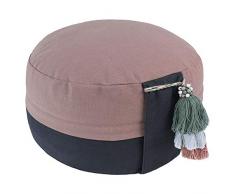 Lotus Design Meditationskissen Yogakissen Bio, Classic Yin-Yang, 15 cm hoch, Bezug 100% Bio-Baumwolle waschbar, Yoga-Sitzkissen mit Bio-Buchweizenschalen, sozial und fair hergestellt