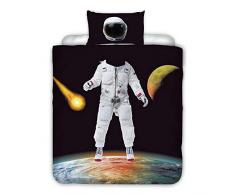 Neckip Bettdecke Kissenbezug, Astronaut Gemusterte Bettwäsche Set Weiche Faser Zweiteilige Quilt Kissenbezug Für Familienhotel Apartments