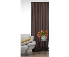 Übergardine Dekoschal #256 Vorhang blickdicht / lichtdurchlässig Kräuselband Gardine moderne Unifarbe (braun, Kräuselband / Universalband)